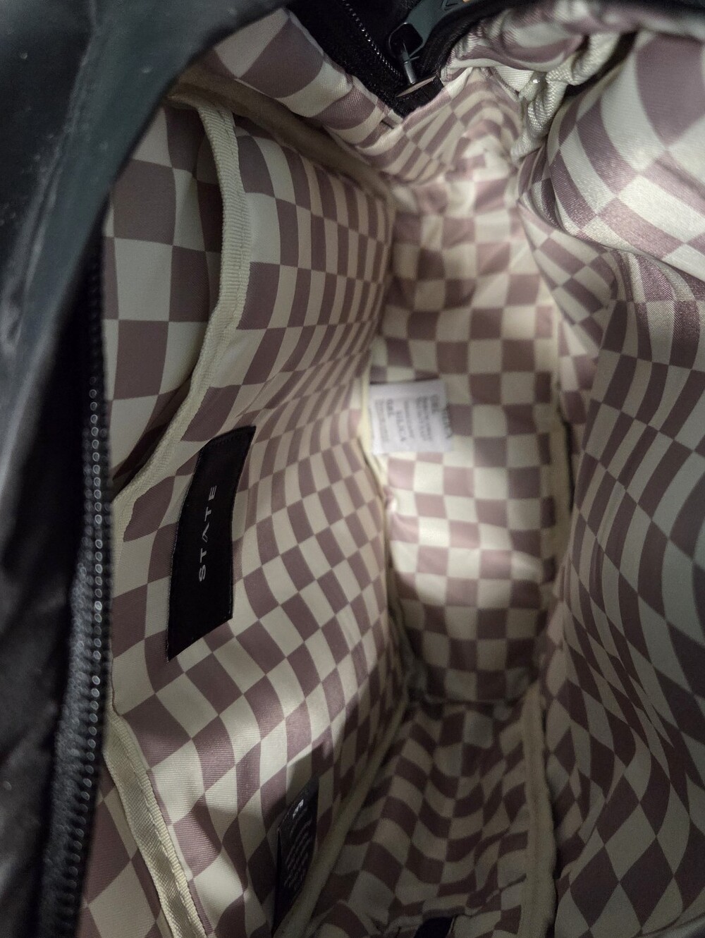 State- NEW Black Nylon Mini Lorimer Backpack w/Checkered Interior - Picture 7 of 8